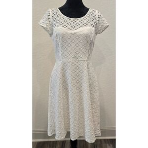 Chic WHBM White Eyelet Lace Summer Dress - Size 10